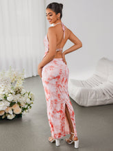 Halter Embellished Floral Top&Bodycon Skirt